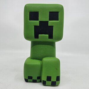 Minecraft Mighty Mega Squishme Large Creeper Squeeze Toy Green Black 6.25 in